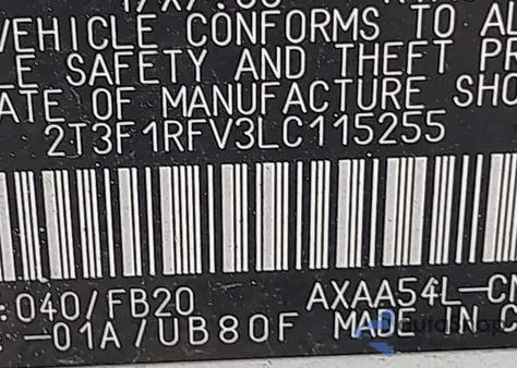 2020 Toyota Rav4 Le from USA, damaged, VIN 2T3F1RFV3LC115255